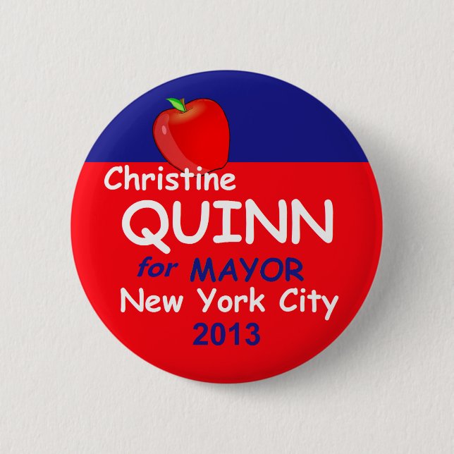 Quinn NYC Mayor 2013 2 Inch Round Button (Front)