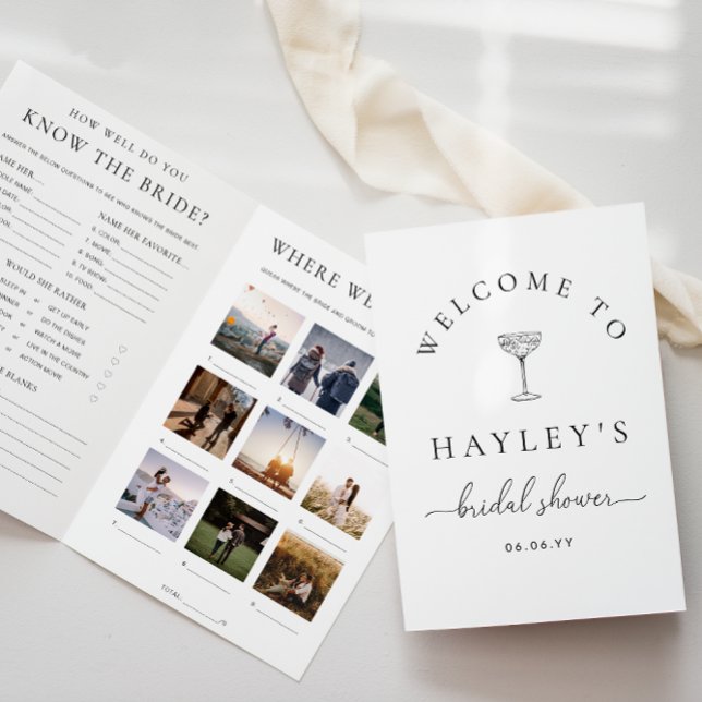 Quinn Script Bridal Shower Game and Menu Booklet Invitation (Creator Uploaded)