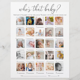 Quinn Who's That Baby 25 Photo Game Flyer