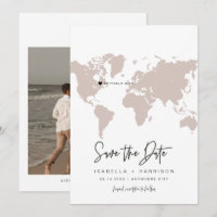QUINN World Map Travel Destination Save the Date