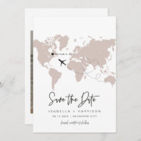QUINN World Map Travel Destination Save the Date
