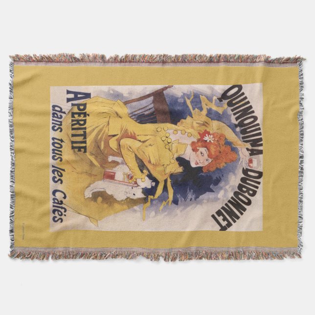 Quinquina Dubonnet Aperitif Promotional Poster Throw Blanket (Front)