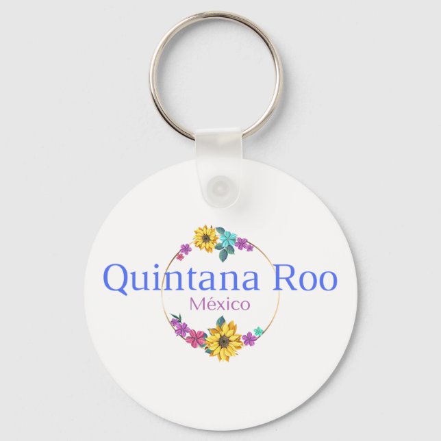 Quintana Roo Mexico Travel Destination Bridesmaid  Keychain (Front)