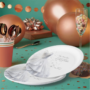 Quintencera Glam Red Dress Paper Plate