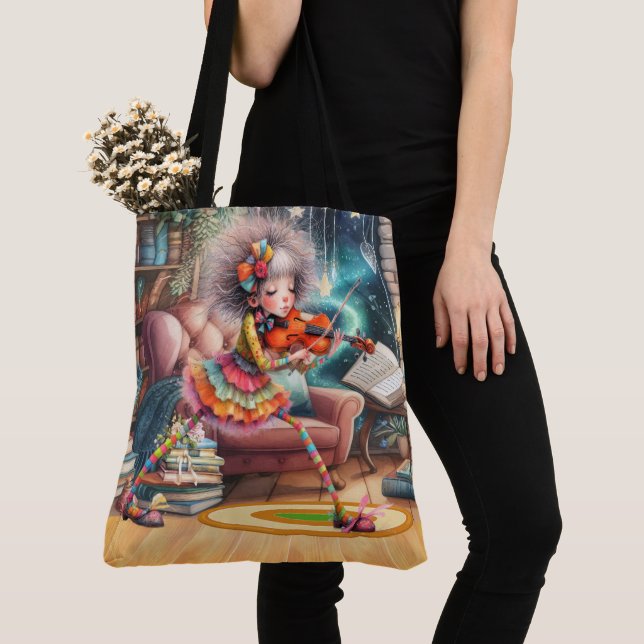 Quintessentially Quirky Violin - SEE BACK! Tote Bag (Close Up)
