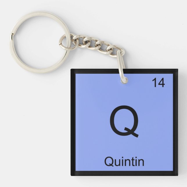 Quintin Name Chemistry Element Periodic Table Keychain (Front)