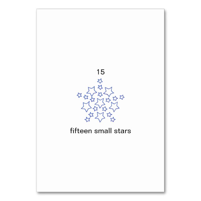 Quinze petites étoiles cartes à mémoire numérique  (Dos)