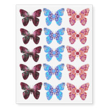 Quinze tatouages provisoires de papillons