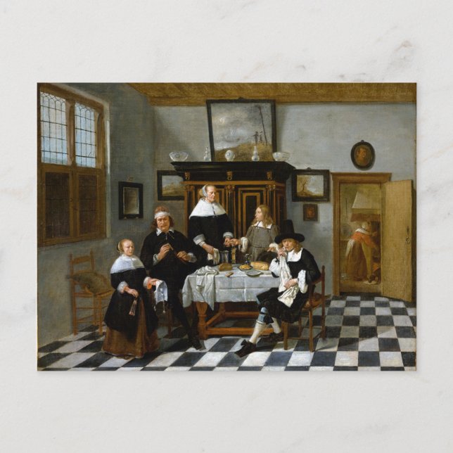 Quiringh Gerritsz van Brekelenkam Family Group Postcard (Front)