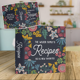 Quirky Abstract Cottagecore Floral Family Recipes Binder
