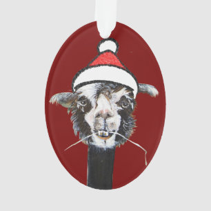 Quirky alpacas acrylic ornament 2019b