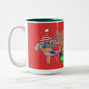 quirky alpacas holiday mug-r1 Two-Tone coffee mug