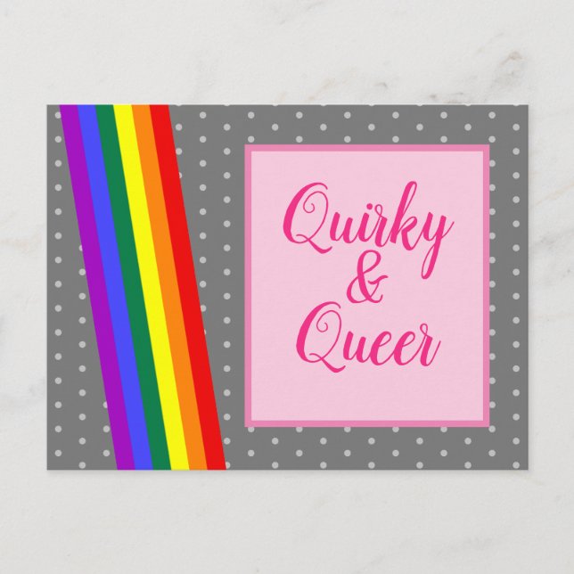 Quirky and Queer LGBT Rainbow Colours Postcard (Front)