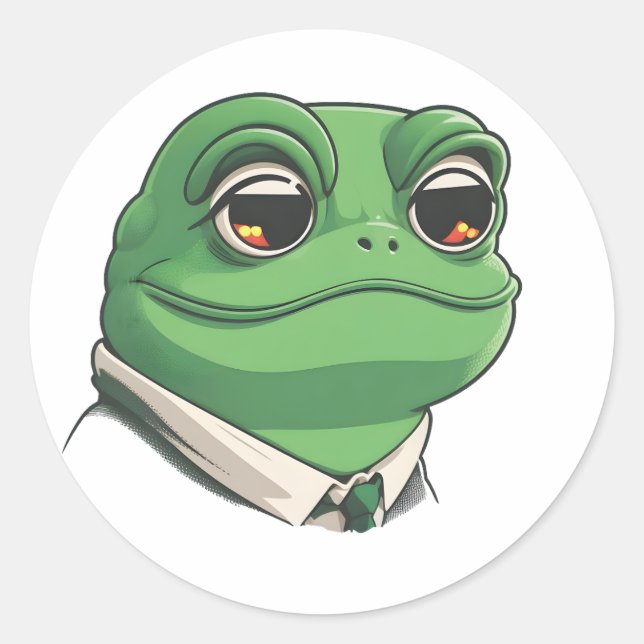 Quirky and Stylish Amphibian Art for Frog Lovers Classic Round Sticker (Front)