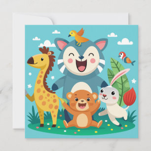 Quirky Animal Thank You Card