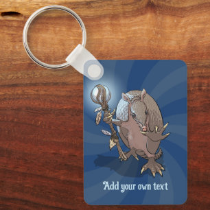 Quirky Armadillo Add Your Text Fantasy Character Keychain