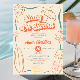 Quirky Baby on Board Baby Shower Invitation