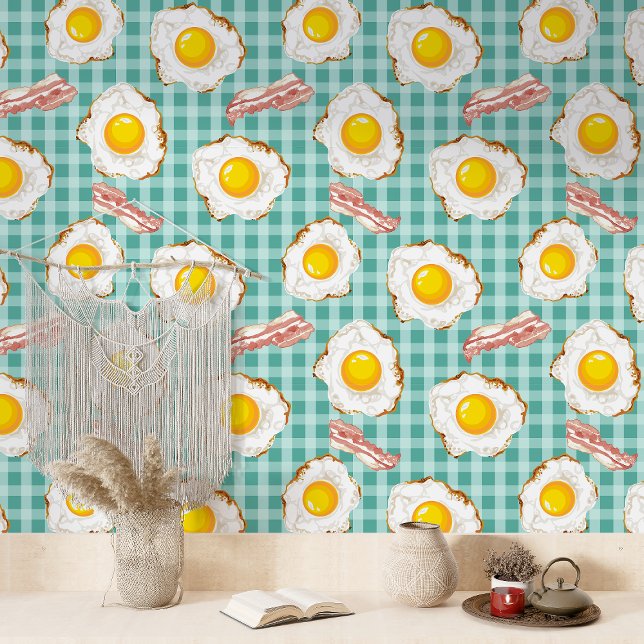 Quirky Bacon and Eggs Pattern Wallpaper (Creator Uploaded)