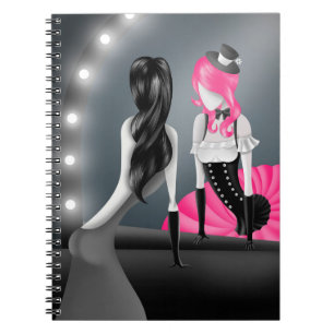 Quirky Ballerina & Dancer refection   pink Notebook