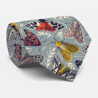 Quirky beautiful doodle moths insects tie