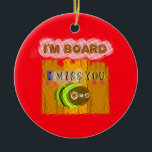 Quirky Bee Art Print Ceramic Ornament<br><div class="desc">Quirky Bee Art Print Introducing the "Quirky Bee Art Print, " a fun and whimsical piece that combines humor with a heartfelt message, perfect for adding a playful touch to any space. Description: This artwork features a cheerful cartoon bee positioned in front of a series of red, vertical shapes that...</div>