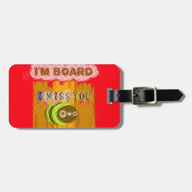 Quirky Bee Art Print Luggage Tag (Front Horizontal)