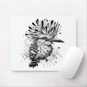 Quirky Bird Ink Sketch Mouse Pad