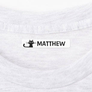 Quirky Black Kitty Cat Personalized Name