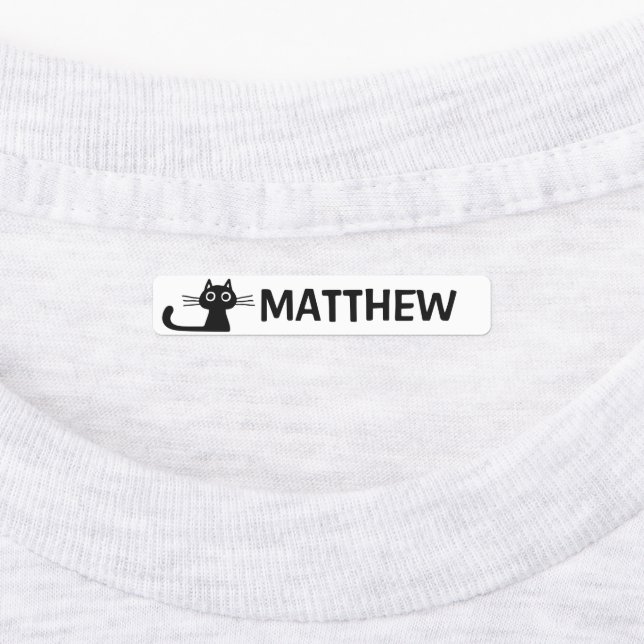 Quirky Black Kitty Cat Personalized Name (Affixed)