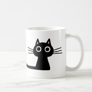 Quirky Black Kitty Cat   Purrfect Cat Lover's Coffee Mug