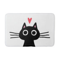 Quirky Black Kitty Cat with Heart