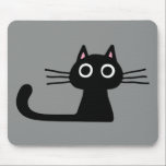 Quirky Black Kitty Cat with Long Whiskers Mouse Pad<br><div class="desc">Refresh your work space with a new mousepad and this funny cat design. Whimsical black cat with big wide eyes and long tail. Makes a purr-fect gift for cat lovers! Check out Jenn’s Doodle World for even more pet lover's art and cool gifts featuring this quirky black kitty.</div>