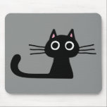 Quirky Black Kitty Cat with Long Whiskers Mouse Pad<br><div class="desc">Refresh your work space with a new mousepad and this funny cat design. Whimsical black cat with big wide eyes and long tail. Makes a purr-fect gift for cat lovers! Check out Jenn’s Doodle World for even more pet lover's art and cool gifts featuring this quirky black kitty.</div>