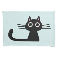 Quirky Black Kitty Cat with Long Whiskers