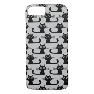 Quirky Black Kitty Cats Pattern Fun Feline Lover's Case-Mate iPhone Case