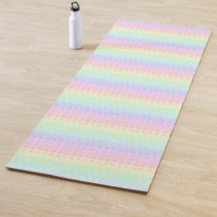 Quirky Boho Kawaii Cute Funky Pastel Rainbow Plaid Yoga Mat