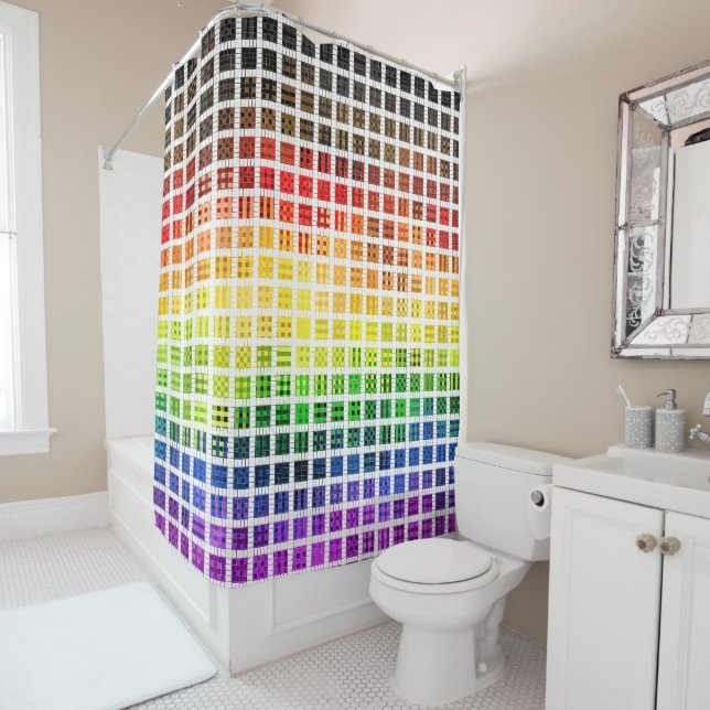 Quirky Boho Plaid Colourful Gay Rainbow Pride Flag (In Situ)