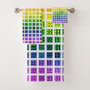Quirky Boho Plaid Colourful Gay Rainbow Pride Flag Bath Towel Set