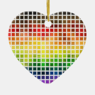 Quirky Boho Plaid Colourful Gay Rainbow Pride Flag Ceramic Ornament