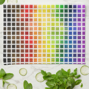 Quirky Boho Plaid Colourful Gay Rainbow Pride Flag Kitchen Towel