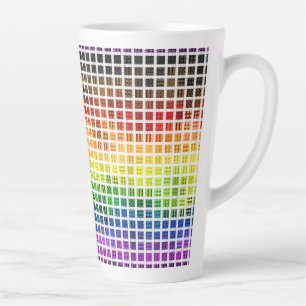 Quirky Boho Plaid Colourful Gay Rainbow Pride Flag Latte Mug