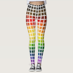 Quirky Boho Plaid Colourful Gay Rainbow Pride Flag Leggings