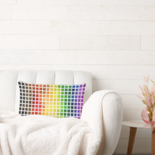 Quirky Boho Plaid Colourful Gay Rainbow Pride Flag Lumbar Pillow