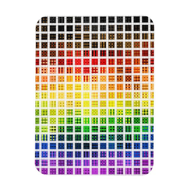 Quirky Boho Plaid Colourful Gay Rainbow Pride Flag Magnet (Vertical)