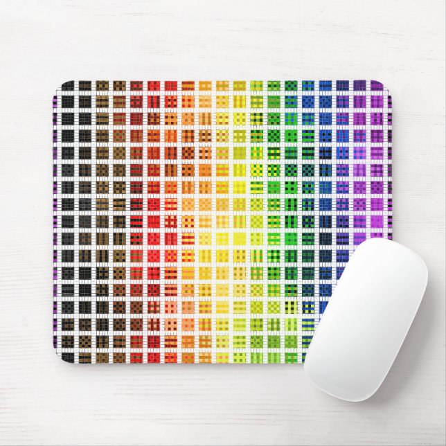 Quirky Boho Plaid Colourful Gay Rainbow Pride Flag Mouse Pad (With Mouse)