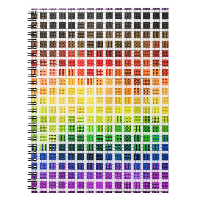 Quirky Boho Plaid Colourful Gay Rainbow Pride Flag Notebook (Front)