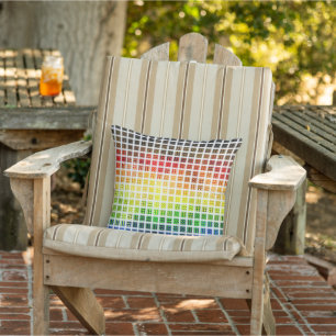 Quirky Boho Plaid Colourful Gay Rainbow Pride Flag Outdoor Pillow