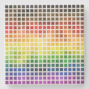 Quirky Boho Plaid Colourful Gay Rainbow Pride Flag Stone Coaster