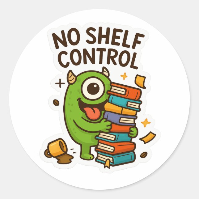 Quirky Book Lover Sticker – Fun & Colourful Design (Front)