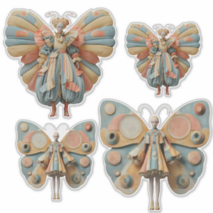 Quirky Butterfly Girls Vinyl Stickers